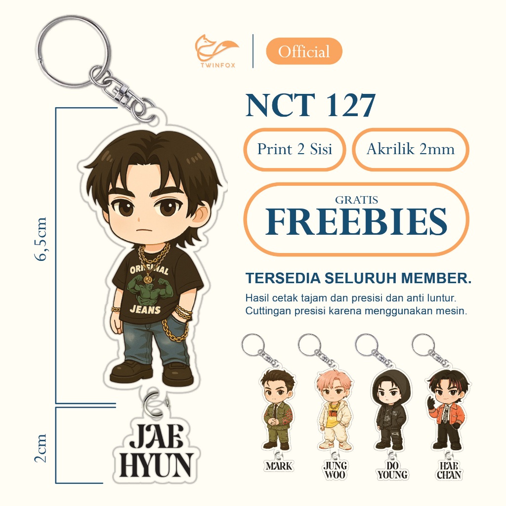 (GRATIS FREEBIES) Gantungan Kunci Akrilik NCT 127 NCT127 I Kpop Keychain Merchandise Mark