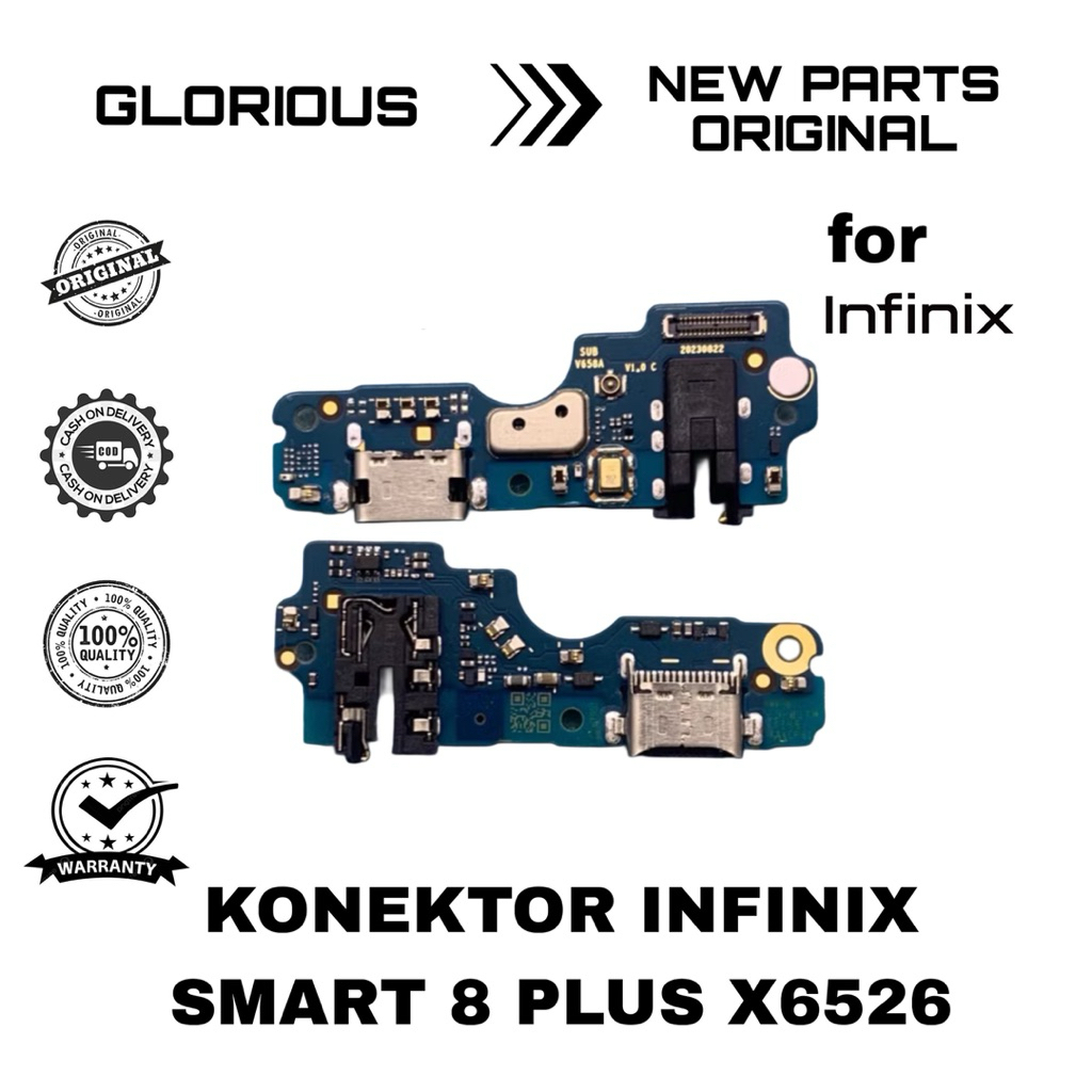 KONEKTOR CHARGER PAPAN MIC PLUG IN SUB BOARD INFINIX SMART 8 PLUS X6526 ORIGINAL