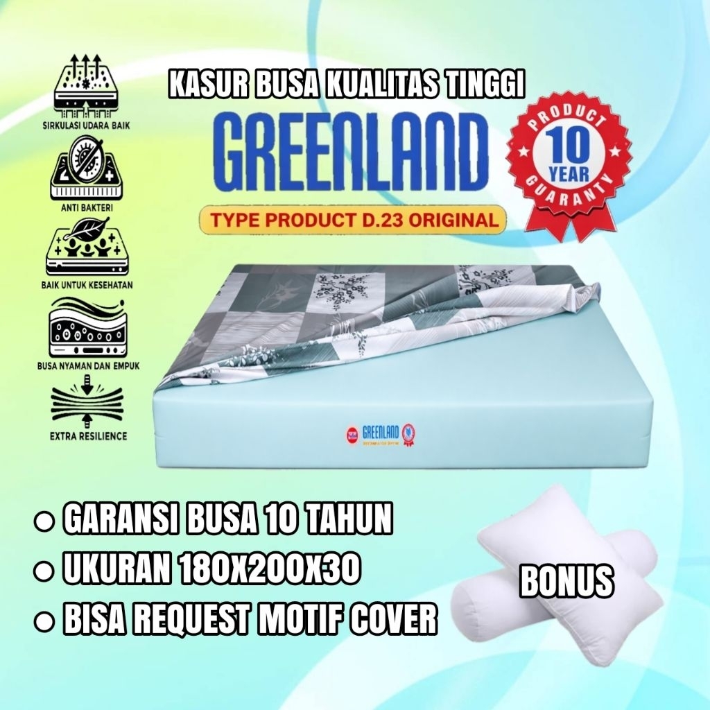 Kasur Busa GREENLAND D.23 Tebal 30 cm Original Garansi Busa 10 Tahun Termurah