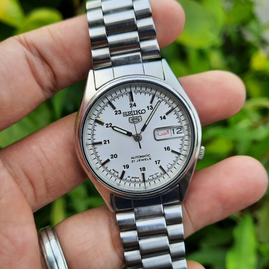 JDM  Seiko 5 Military 7s26-6000 White Putih Dial
