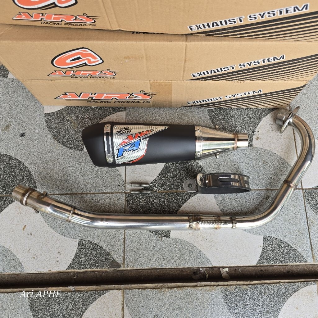 PROMO knalpot AHRS F4 hexacone MAX PRO stainless SATRIA FU 150 KARBU