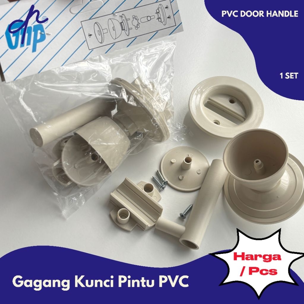 [D.N] GAGANG KUNCI PINTU PVC KAMAR MANDI / HANDLE PINTU BULAT / PVC DOOR HANDLE