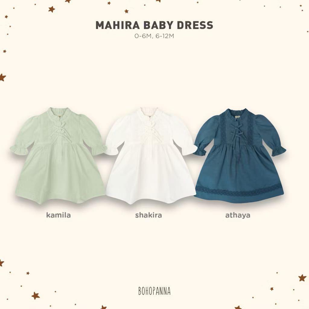 BOHOPANNA RAYA COLLECTION - Mahira Baby DRES Gamis Anak Cewek