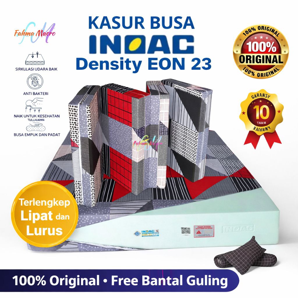 INOAC Kasur Lipat & Lurus Original EON Density 23 Tebal 5 10 15 20 25 30 cm Garansi 10 Tahun Busa