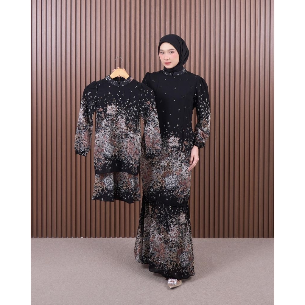 FAMYS - SETELAN ROK DUYUNG MELAYU CERUTY MOTIF PREMIUM NAMIYA SET KURUNG MALAY WANITA ANAK KIDS 0197