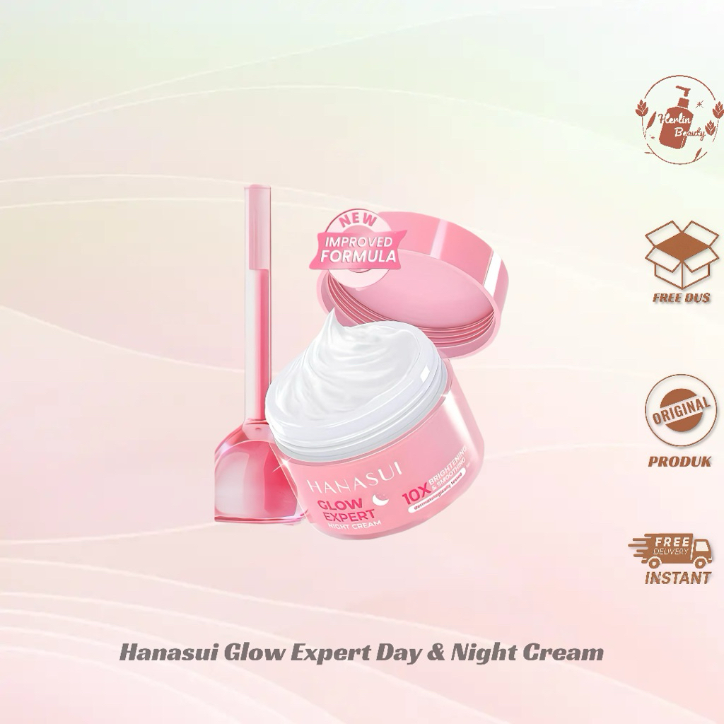 Hanasui Glow Expert Day & Night Cream 15g , Mencerahkan dan Menghaluskan kulit wajah