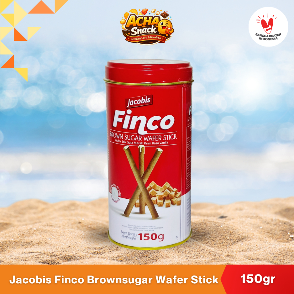 Jacobis Finco Wafer Stick Vanilla 150gr Renyah Isian Vanila Kaleng Praktis