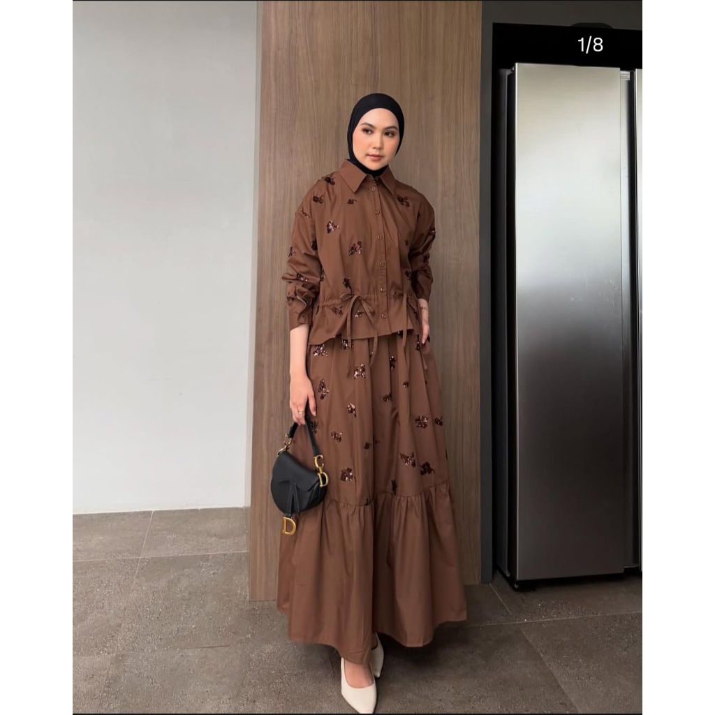 Ayra Set - Arum Set - Shojo Set Gonegani || Baju One Set Rok Tencel By Gonegani