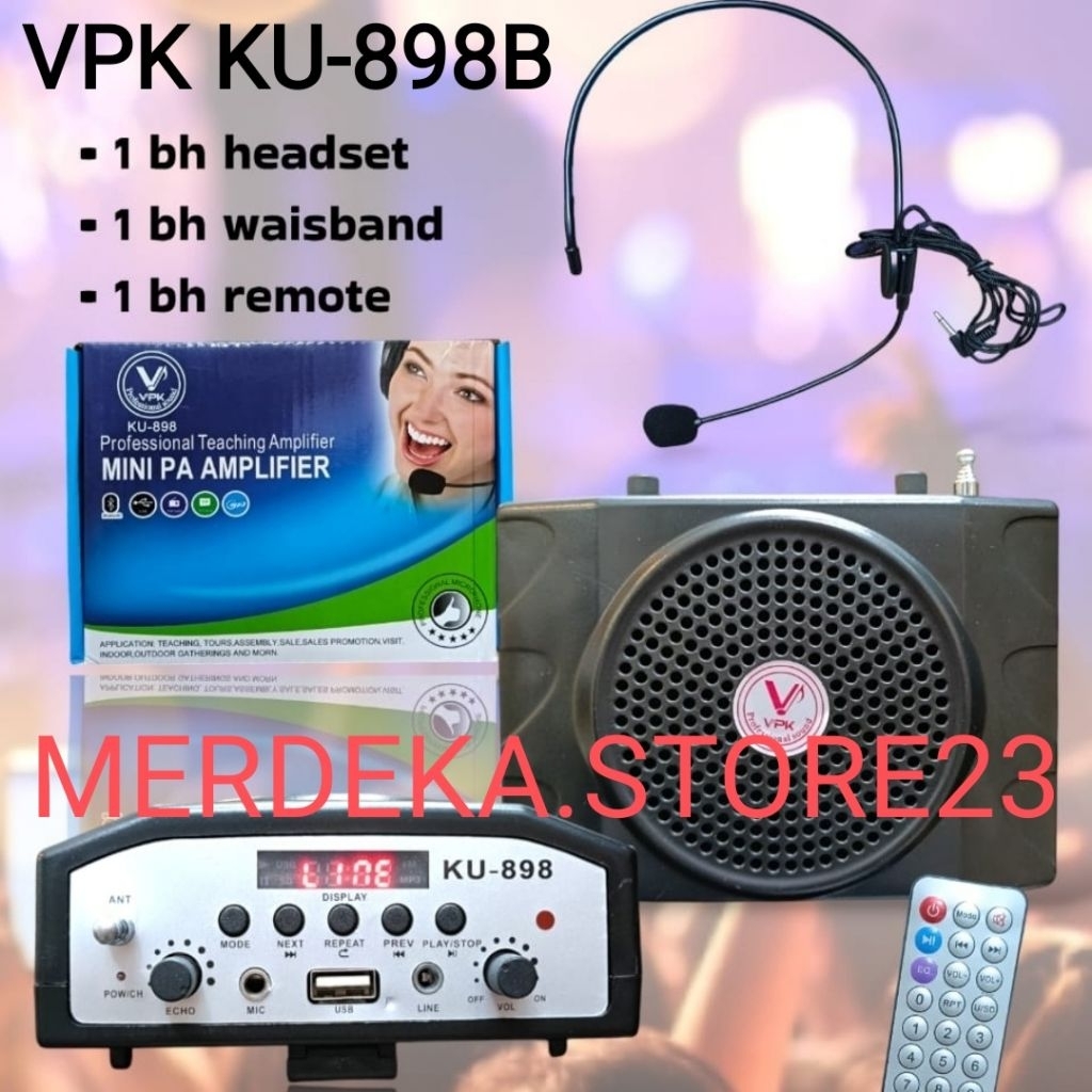 Speaker Waistband Multifungsi VPK KU898B / VPK KU 898B / Multimedia Mini PA Amplifier Player / Profe