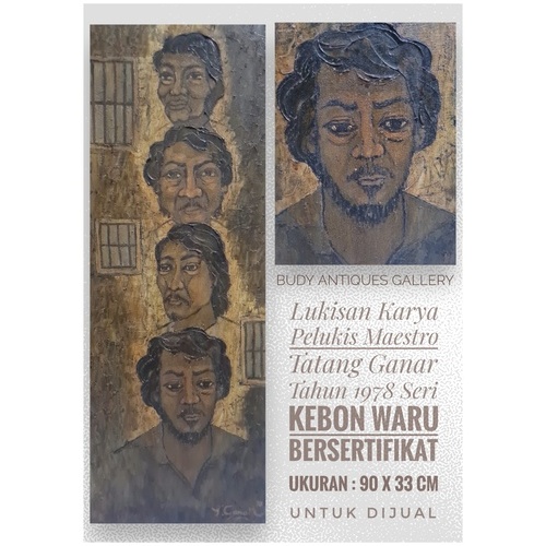 Lukisan Aku Dan Kawan2ku Karya Pelukis Maestro Tatang Ganar Tahun 1978 Bersertifikat