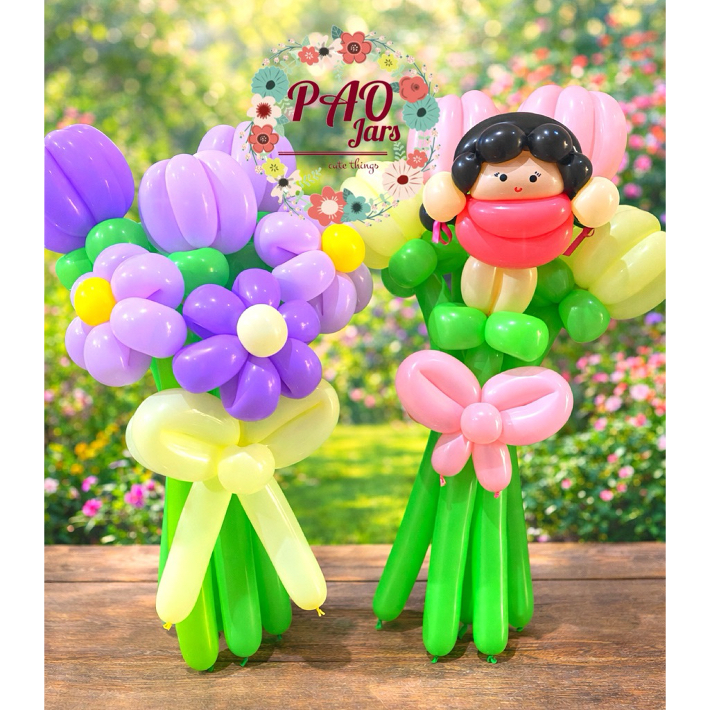 (BACA DESKRIPSI) COSTUM BUKET BALON BUNGA PERSATU TANGKAI / BUKET WISUDA / BUKET SIDANG / Buket balo