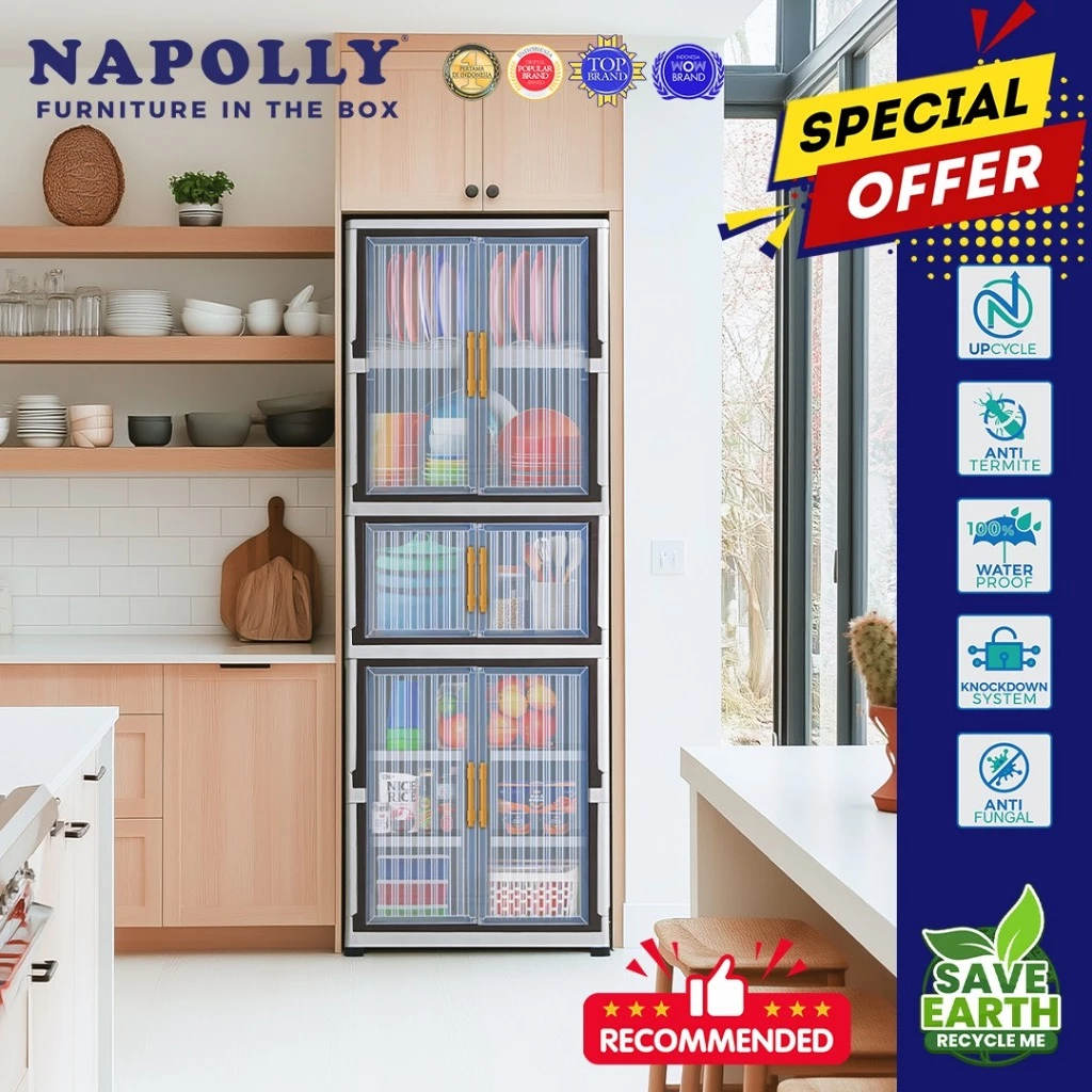 Napolly | Rak Piring Serbaguna / Rak Piring Plastik / Rak Piring Napolly Anti Rayap