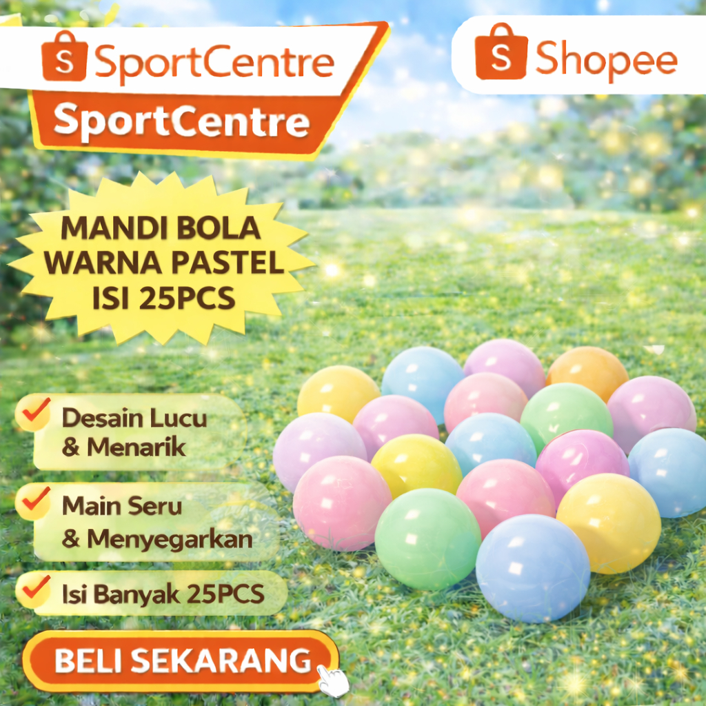 AQUATIC MANDI BOLA mainan anak mandi bola pastel isi 25 pcs Mandi Bola Pastel Isi 25Pcs