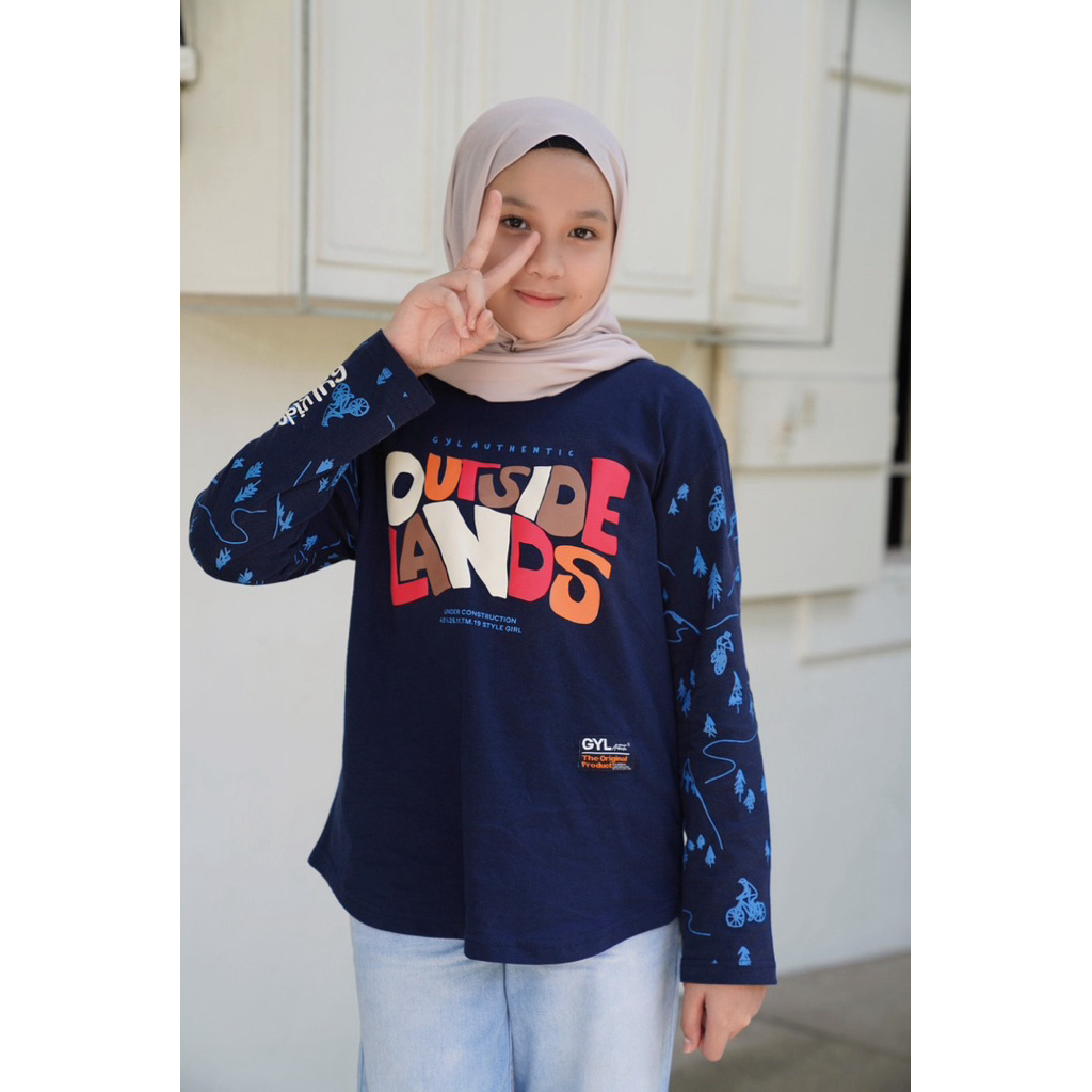 Kaos Anak Perempuan Ovale Lengan Panjang Usia 5-14 Tahun by GYL Kids