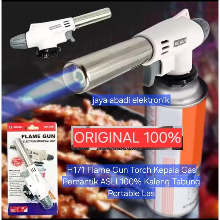 H171 Flame Gun Torch Kepala Gas Pemantik ASLI 100% Kaleng Tabung Portable Las Alat BBQ Masak Multi P
