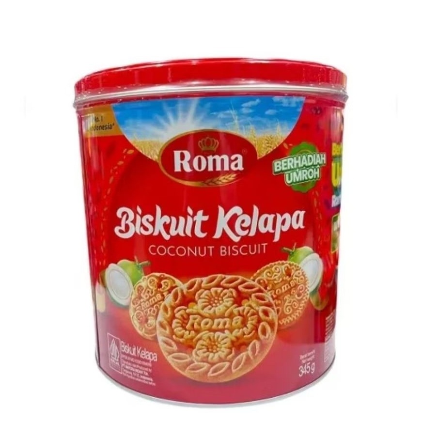 ROMA Biskuit Kelapa Kaleng 345 gr kue lebaran kue kering kue murah kue enak parcel lebaran 2025 kue 