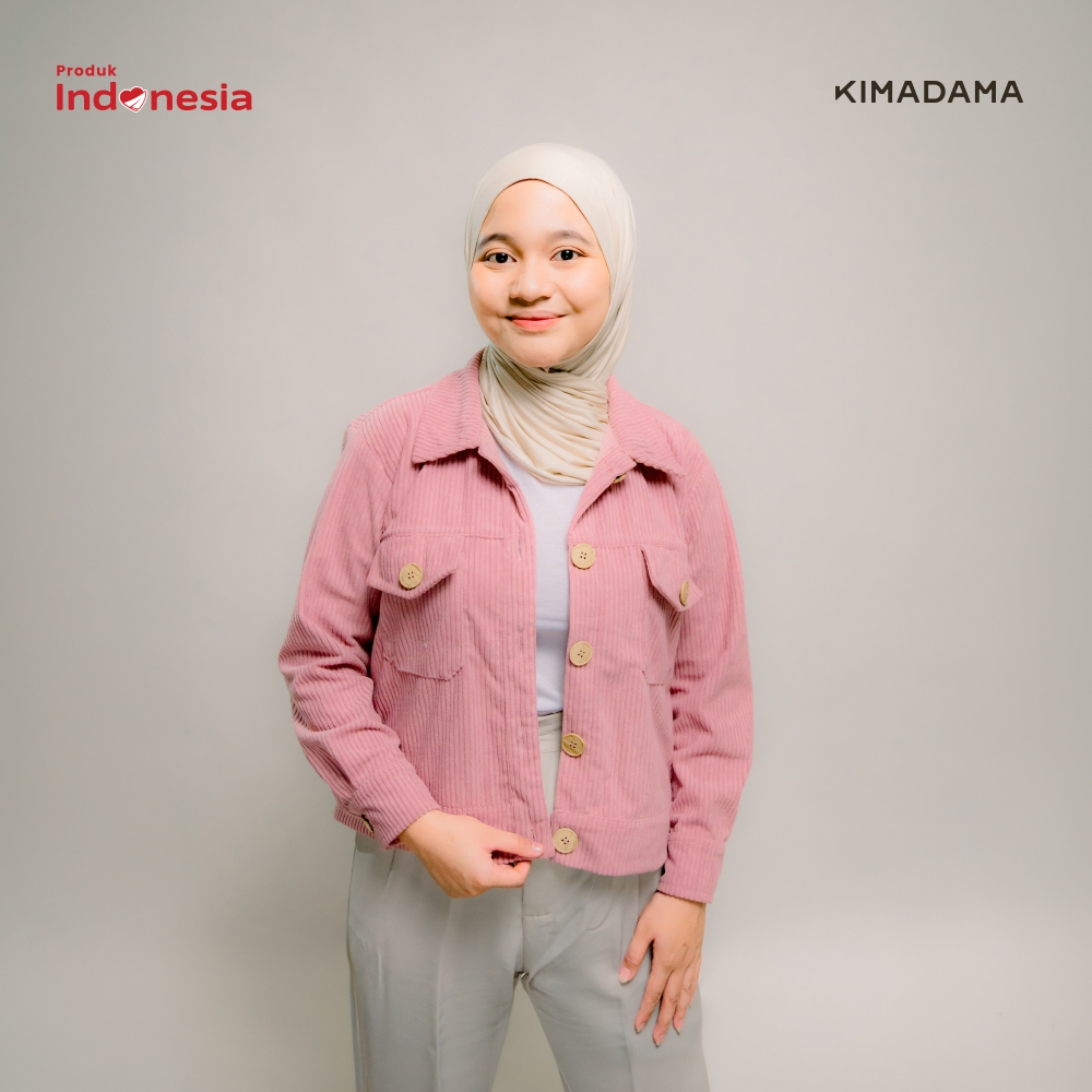 KIMADAMA - Cordyline | Jaket Wanita Corduroy Fargo Premium | Pink Velvet