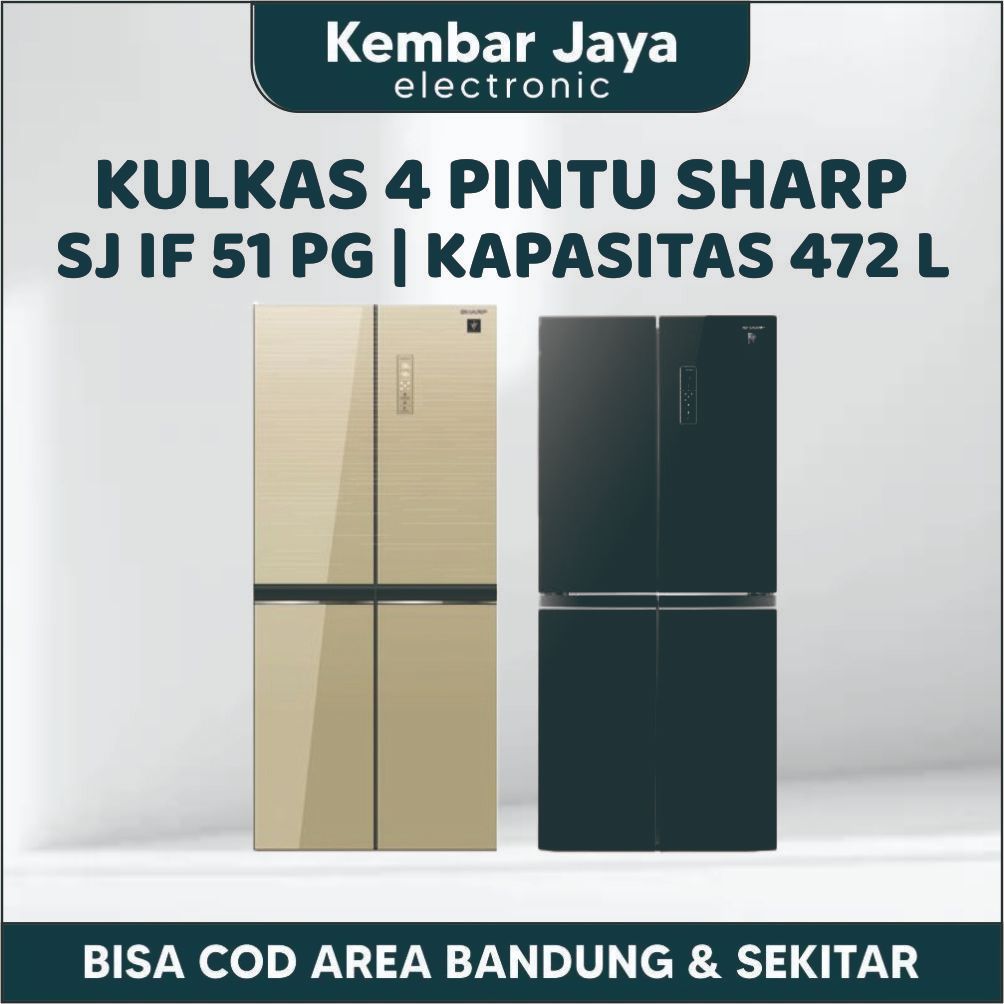 KULKAS SHARP SJ-IF51PG LEMARI ES 4 PINTU SIDE BY SIDE SJ IF 51 PG / KULKAS SHARP SJ-IF51PG-BK
