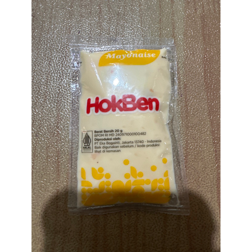 Hokben Mayonaise 20 gram BPOM Halal Mayones Hoka Bento Mayo