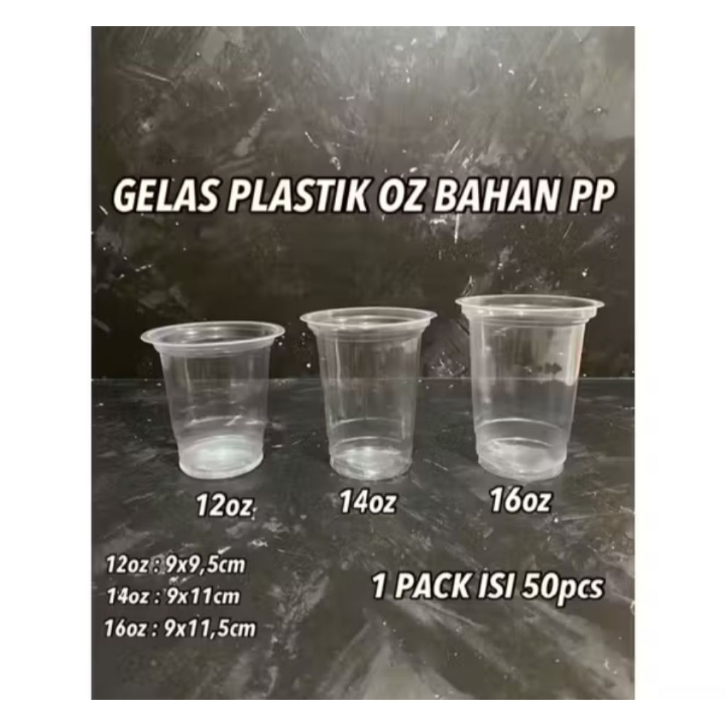 + Gelas Plastik Es Teh Jus Pop Ice Cup Minuman Dingin 14 Oz