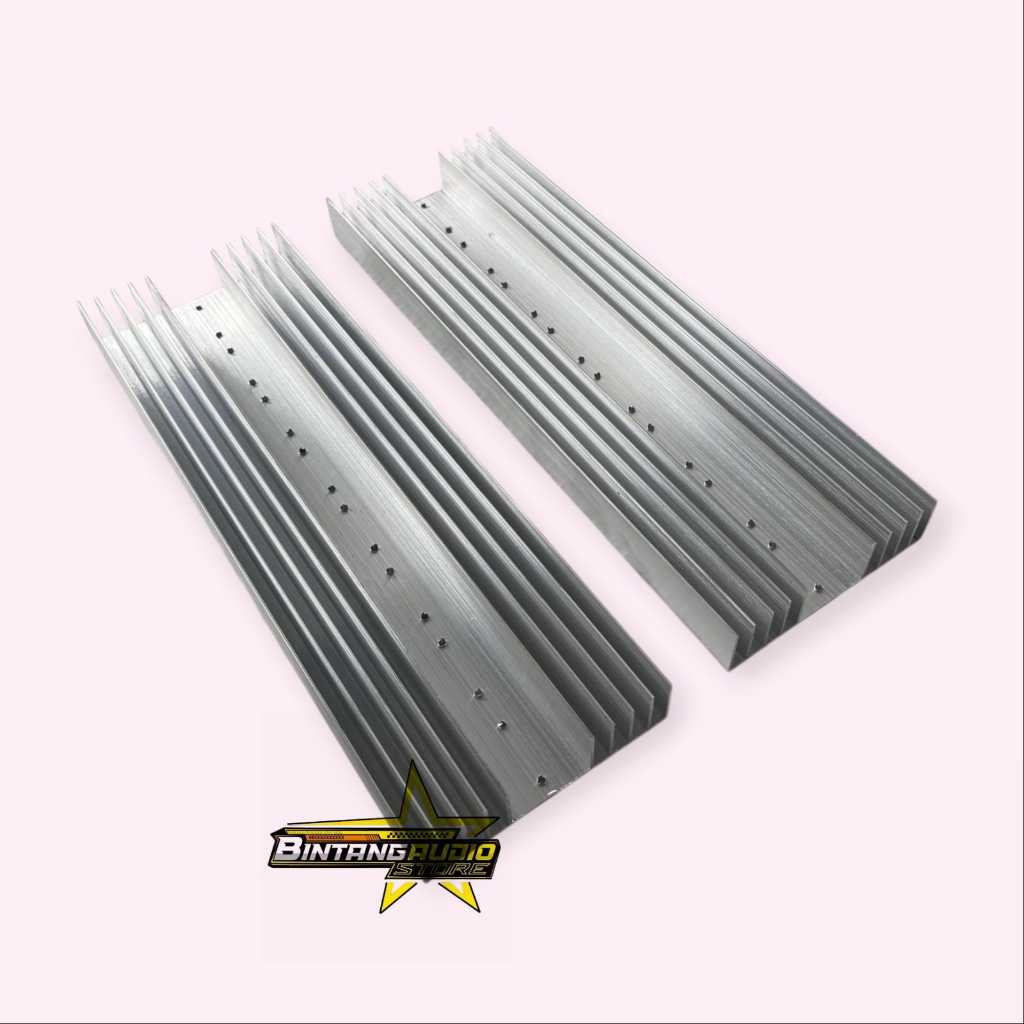 Pendingin Transistor Final 5sirip Panjang 30cm / Heatsink 30cm Toshiba Sanken MJL TIP - Tebal 2mm