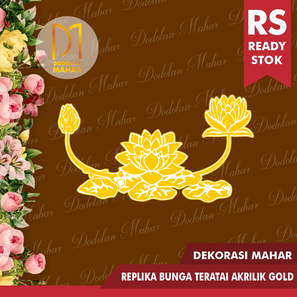 Bunga Teratai Psht Logo Bunga Psht Akrilik Mirror Gold