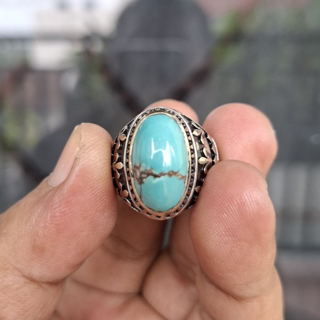 Pirus Hubei motif kendit dim 16x10x7 ( ring alpaka )