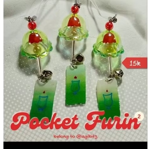 Charm Furin Soda Melon Ver. | Gantungan HP Tas Estetik Unik | Pocket Furin Charm