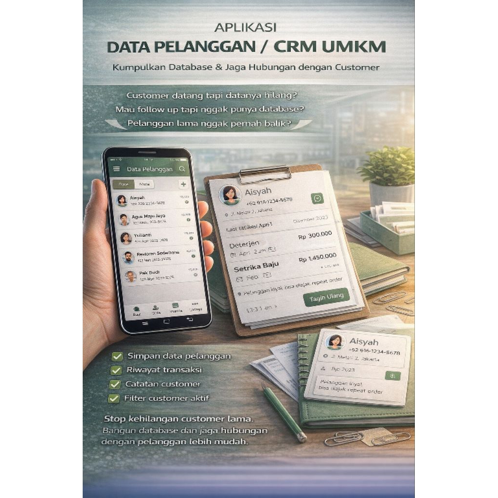 Aplikasi Data Pelanggan / CRM UMKM – Kelola Customer & Riwayat Transaksi