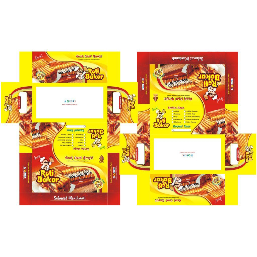 Box Roti Bakar Laminasi Ukuran 20x9x7 Cm Isi 100 Pcs / Box Roti Bakar