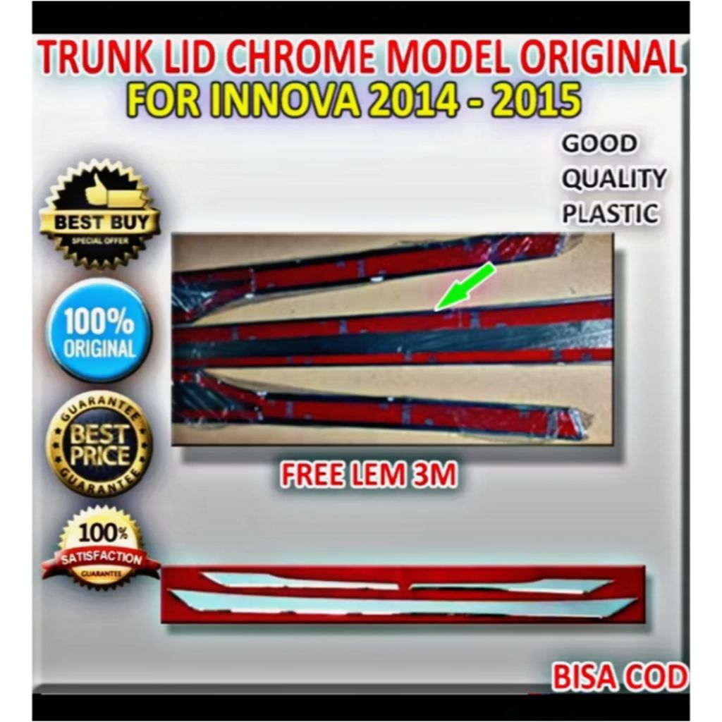 List Trunklid Grand Innova / List Chrome Trunklid Grand Innova Tahun 2014-2015