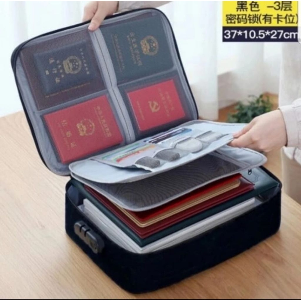 Tas Dokumen Anti Air dan Tahan Api dengan Kunci Password