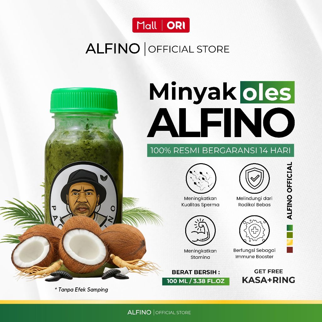 ALVINO Minyak Oles Daun Tiga Jari Alvino Asli 100% Organik 100ml