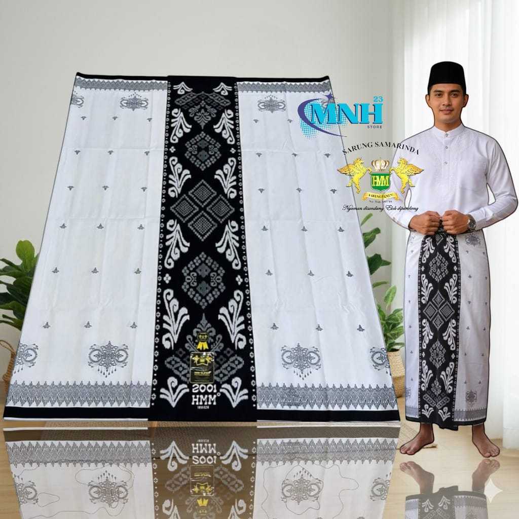 SARUNG HMM DEWASA WARNA PUTIH MOTIF PINTU ACEH/WAYANG