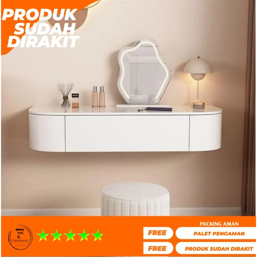 Meja Rias Gantung Minimalis Meja Dinding Meja Kosmetik premium