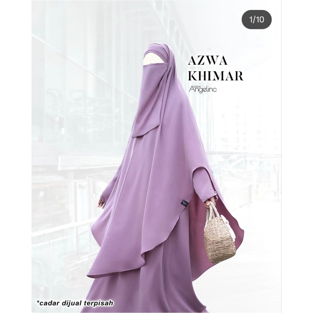 Azwa Khimar warna Burgundy size Large by Atelier Angelina