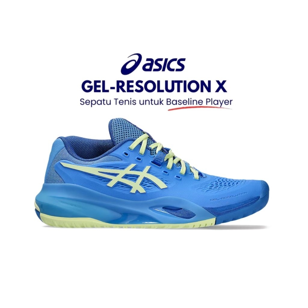 Sepatu Asics Tenis Gell Resolution X Blue Hudle Yellow
