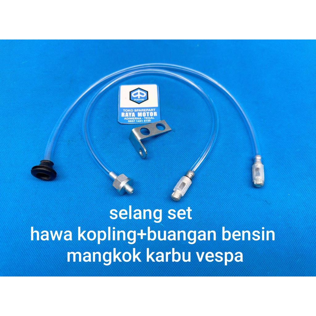 selang set baut hawa kopling + buangan bensin mangkok karbu vespa
