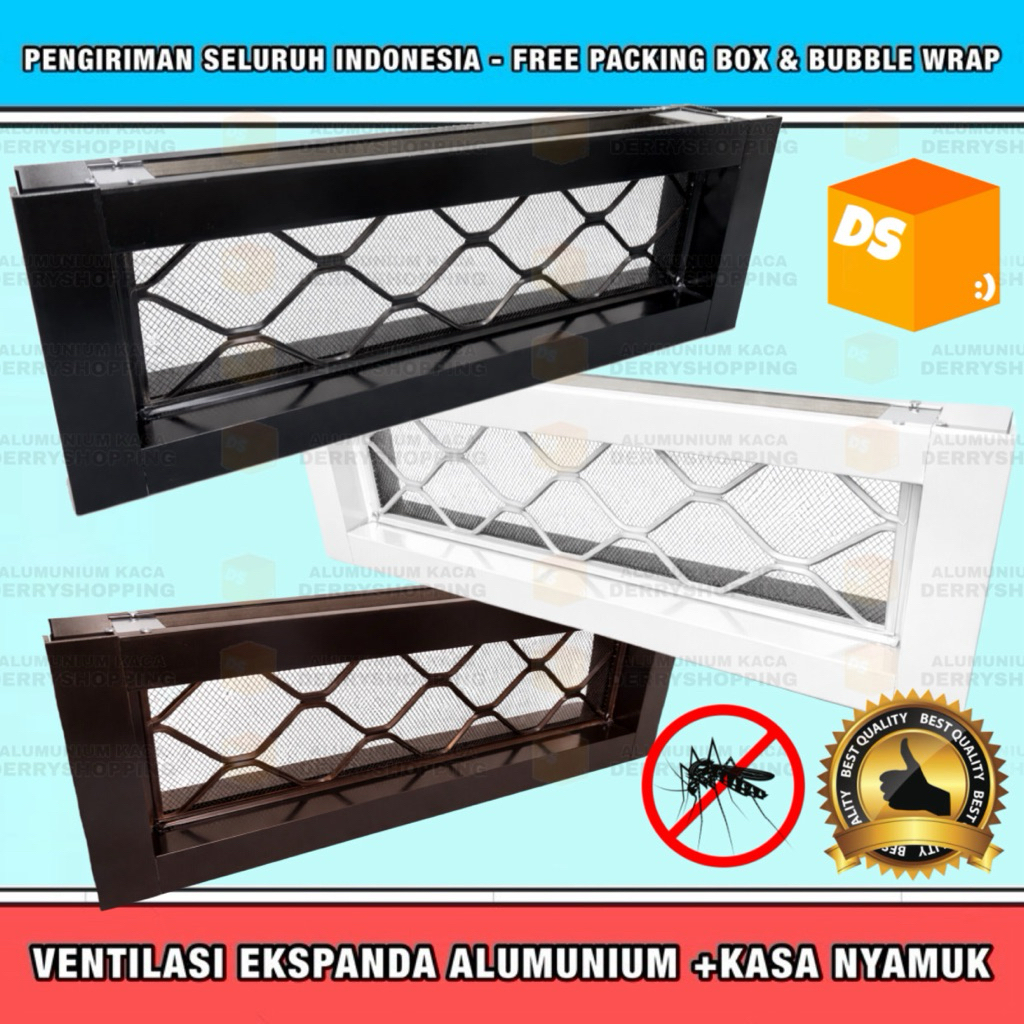 (PROMO) Ventilasi Udara 20x50cm, 20x60cm, 20x70cm, 20x80cm,20x90cm, 20x120cm, 20x20cm EKSPANDA ALUMU