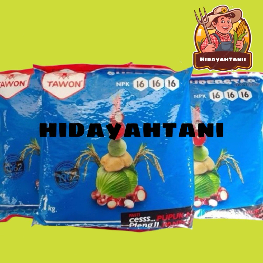 PUPUK NPK MUTIARA BIRU 1KG "CAP TAWON" NPK 16-16-16