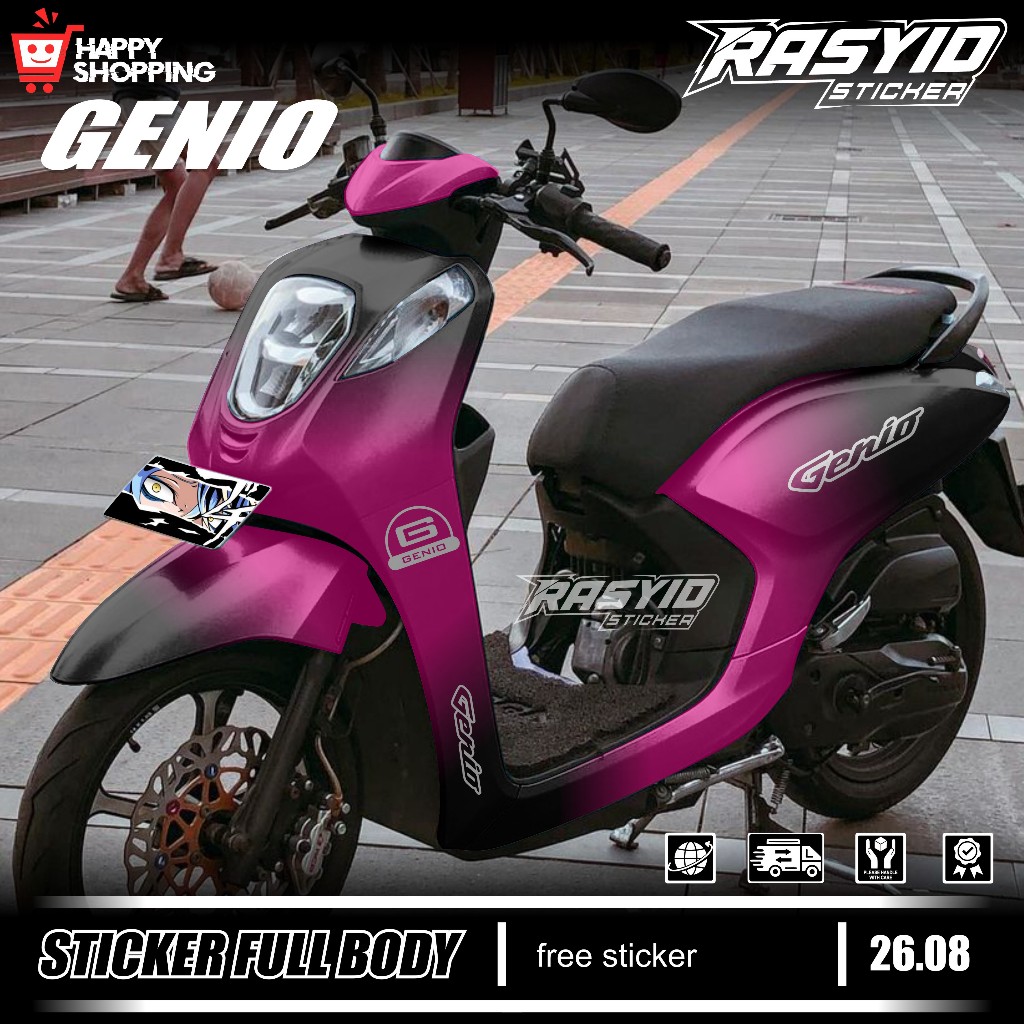 Terbaru Sticker Decal Full Body Motor Honda Genio Tahun 2019 2020 2021 2022 2023 2024 2025 Sticker F