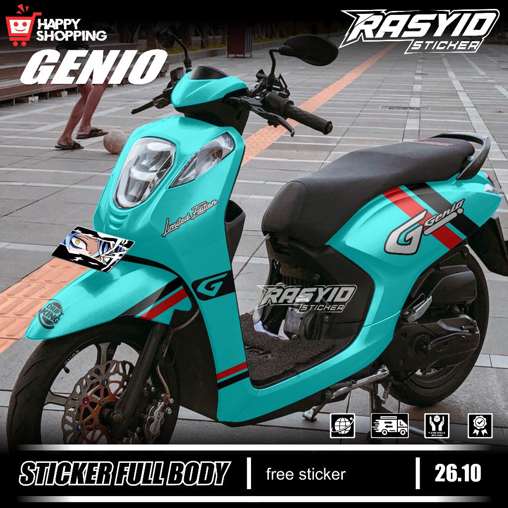 Terbaru Sticker Decal Full Body Motor Honda Genio Tahun 2019 2020 2021 2022 2023 2024 2025 Sticker F