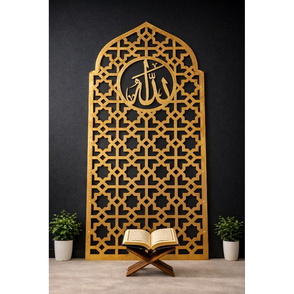 Mihrab Mushola Rumah Minimalis Dekorasi Dinding Kaligrafi