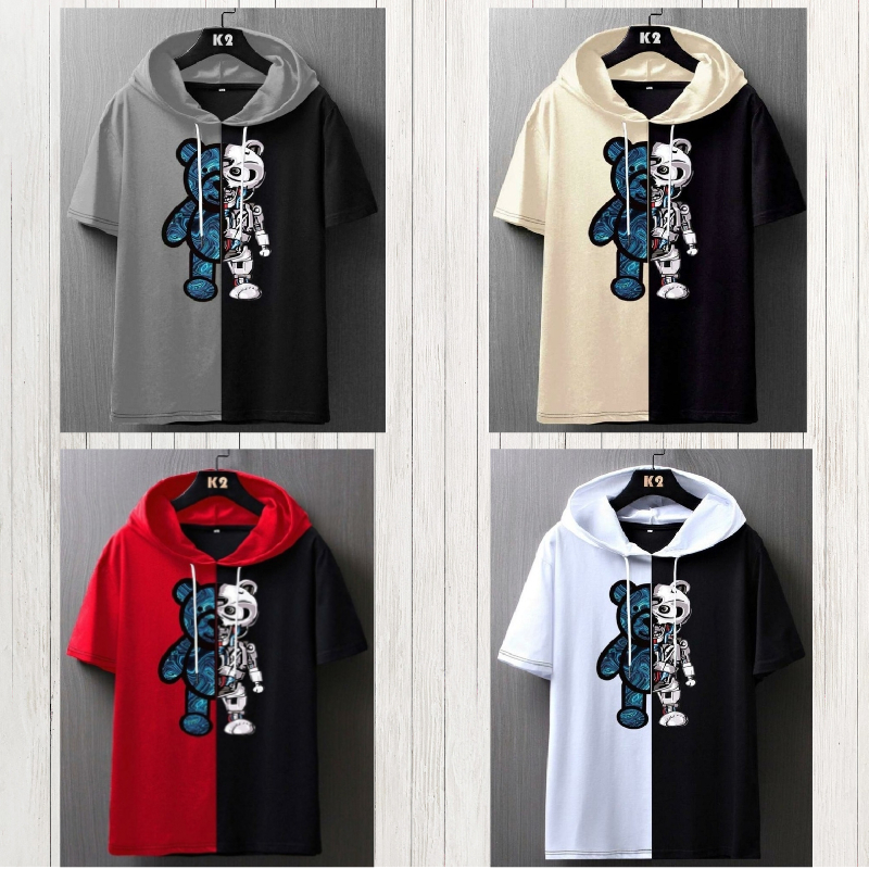 Kaos Hoodie Lengan Pendek / Hoodie Leman Pendek