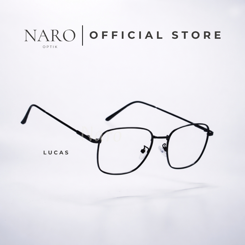 NARO Frame Kacamata Lucas Besi Kotak Pria Wanita