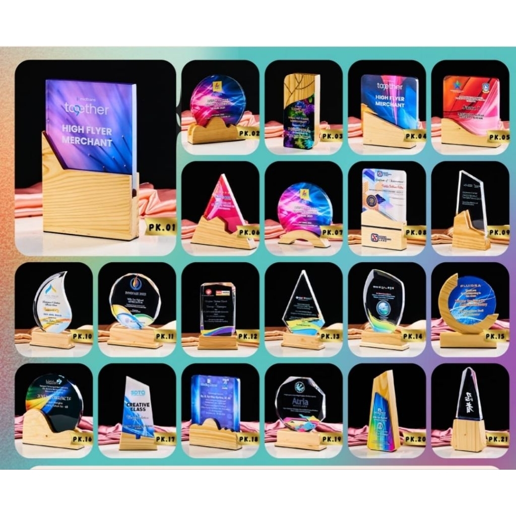 Plakat Akrilik Kayu Custom/ Plakat Award/ Plakat Kayu