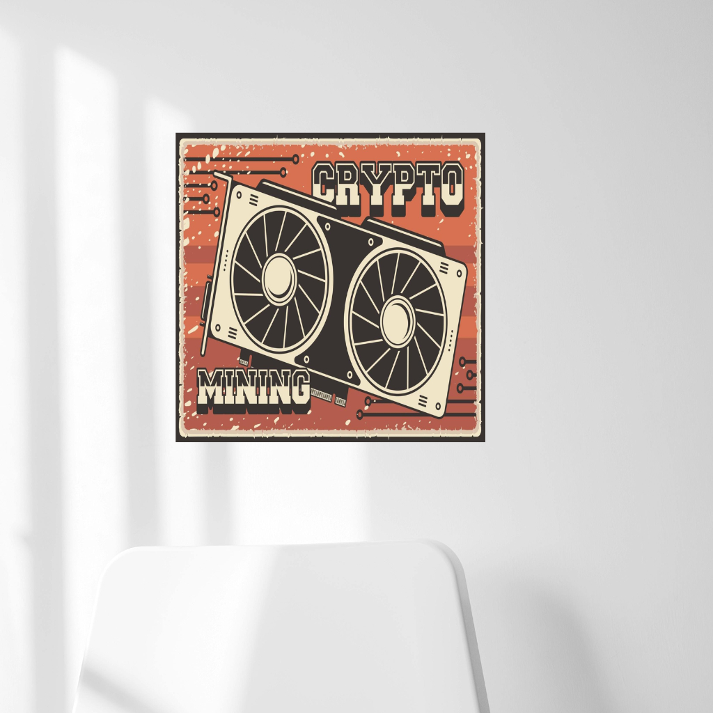 Pajangan Dinding Mining Rig Crypto - Poster Validating Transactions Aesthetic