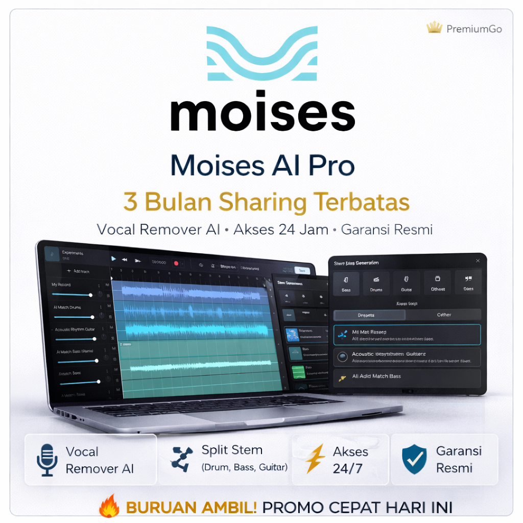 [24/7] Akun Moises AI Pro Sharing Terbatas 3 Bulan | Fitur Premium Aktif