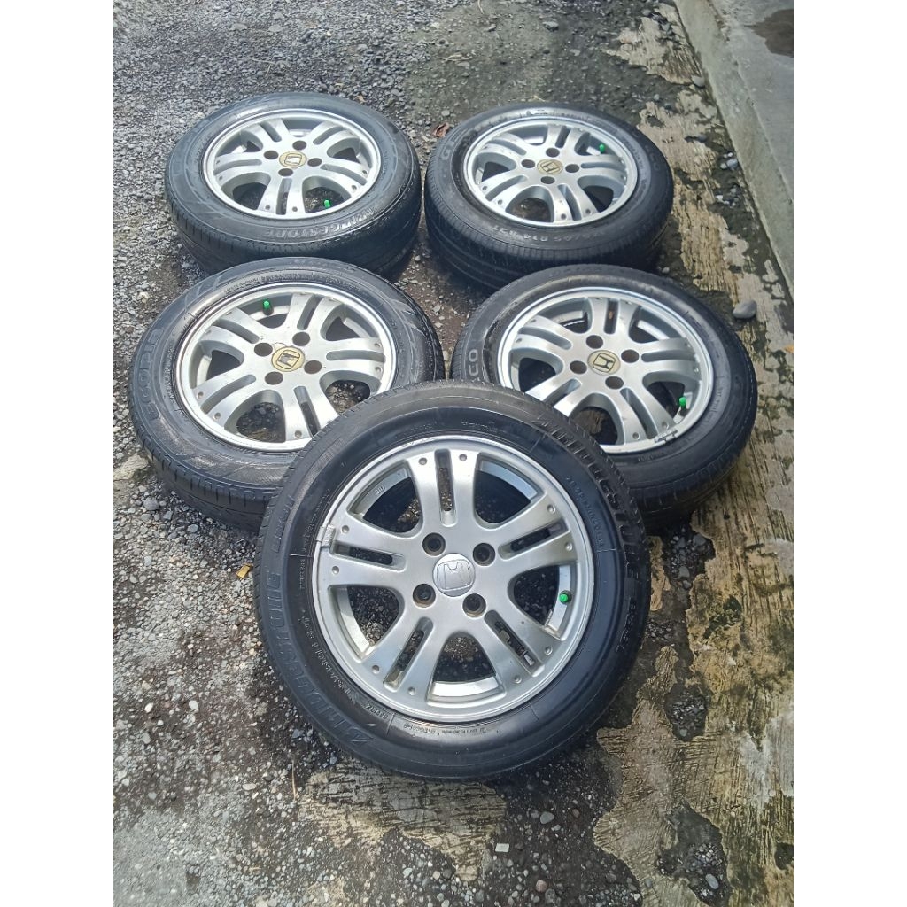 5 BIJI VELG ORIGINAL HONDA.JAZZ RING 14 PCD 100.KOMPLIT BAN.BISA BUAT SIGRA CALYA AYLA AGYA DLL.