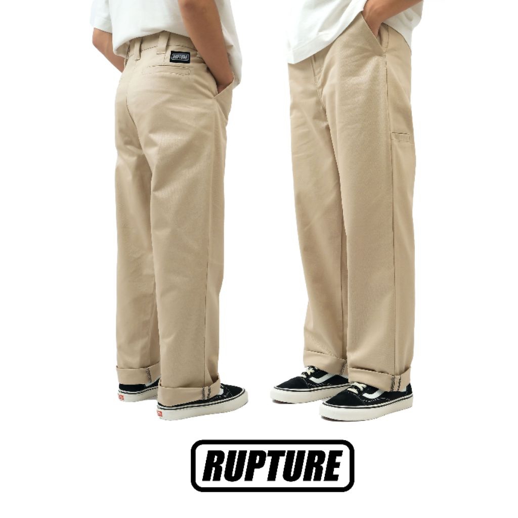 RUPTURE - Celana Chino Workpants Panang Reguler Loose Fit Cream